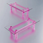 Contemporary Luminous tralucid glass acrylic coffee table