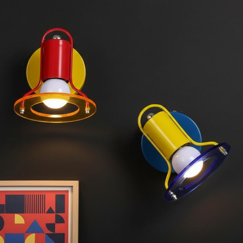 80's memphis space age colorful acrylic wall sconce