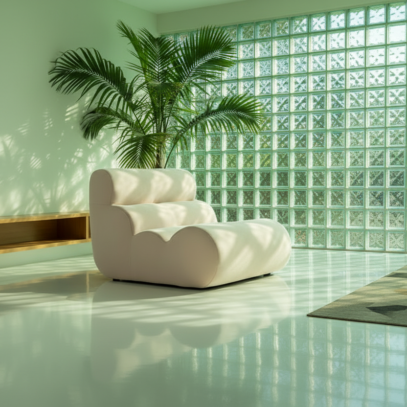 Italian 70's minimalist vintage sofa modern lounge loveseat