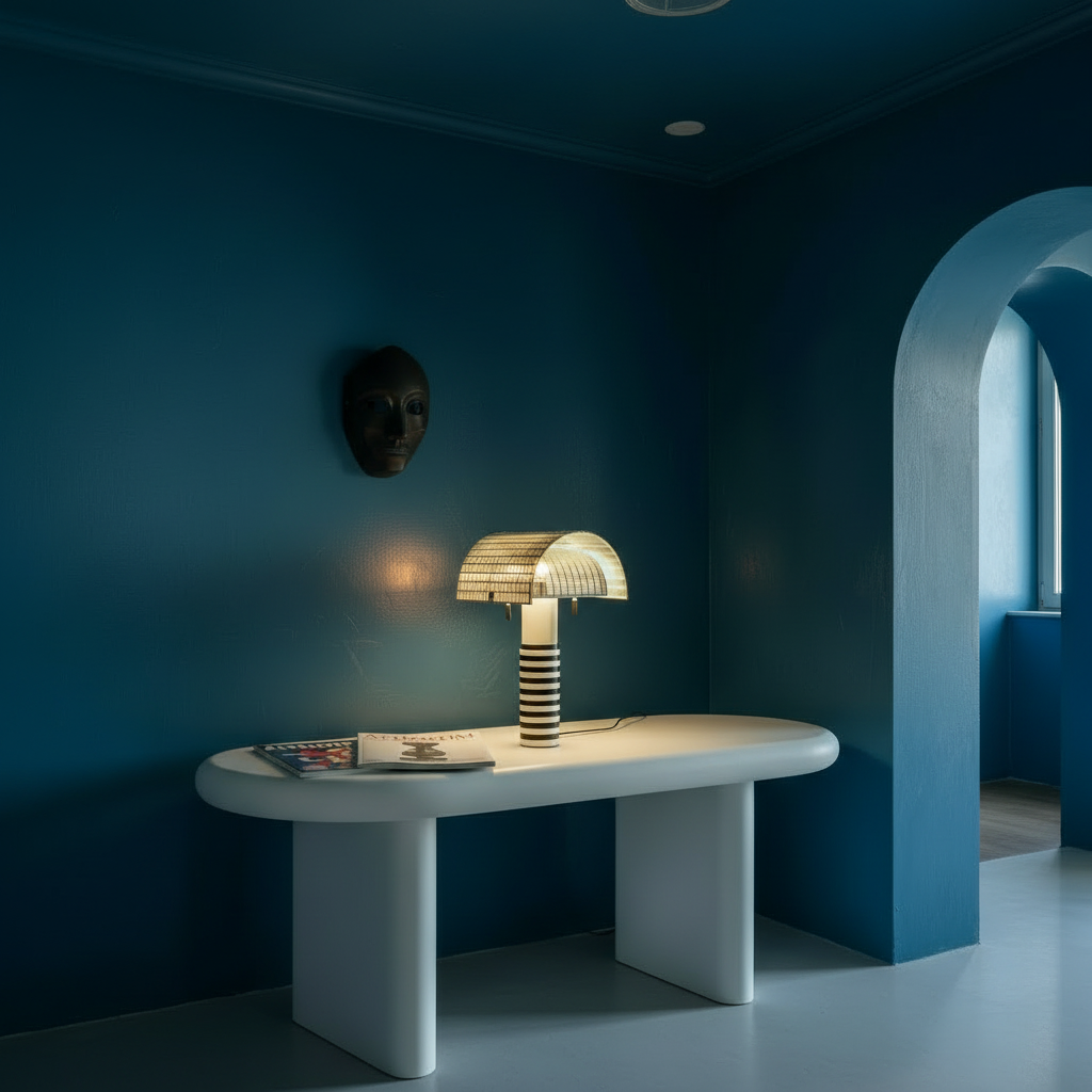 Monochrome striped contemporary artistic table lamp