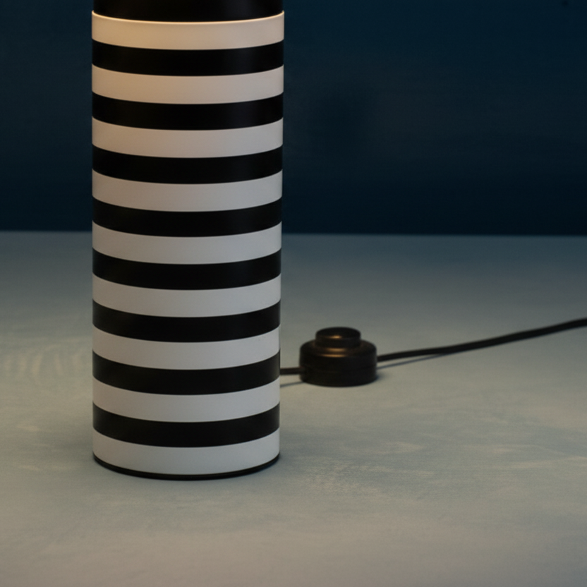 Monochrome striped contemporary artistic table lamp