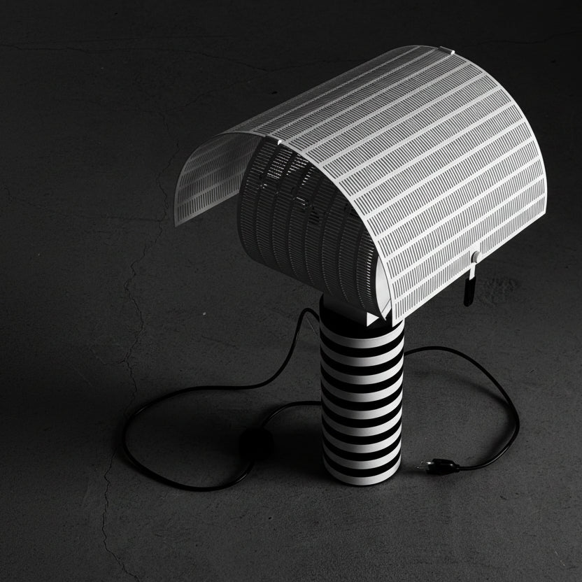 Monochrome striped contemporary artistic table lamp