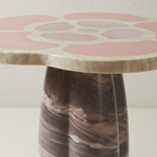 Art nouveau organic natural stone pedestal side table