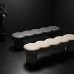 Space age organic "cloud" mid-century bench