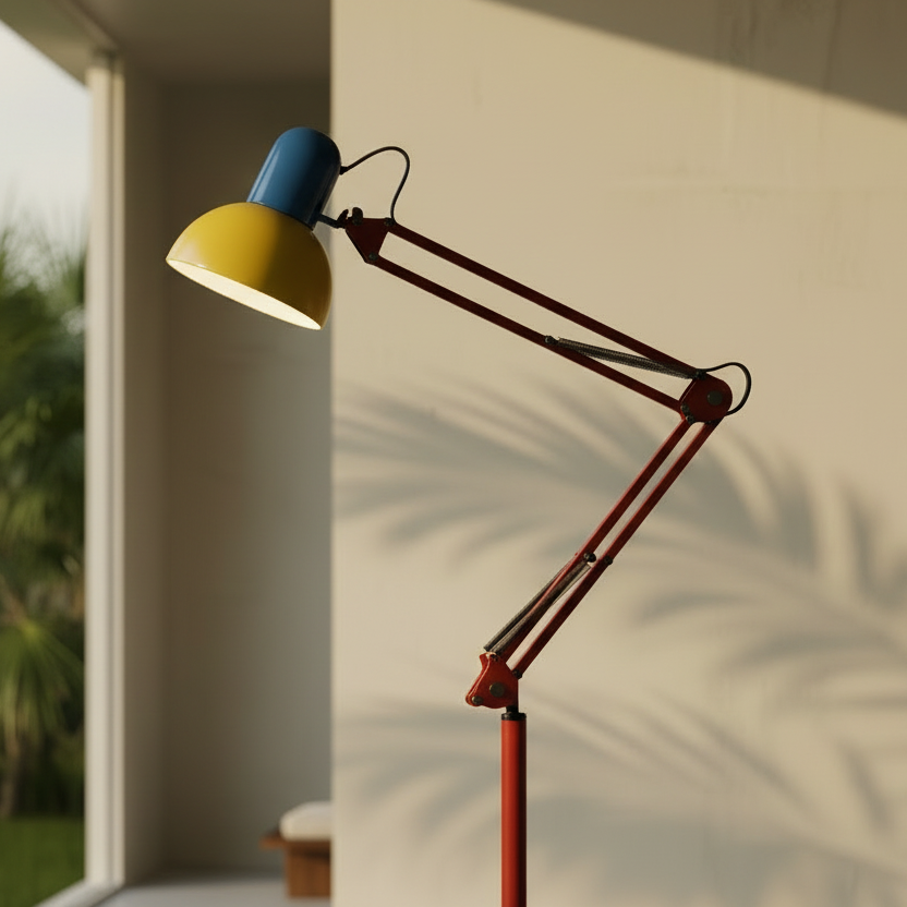 Memphis retro reading metal floor lamp