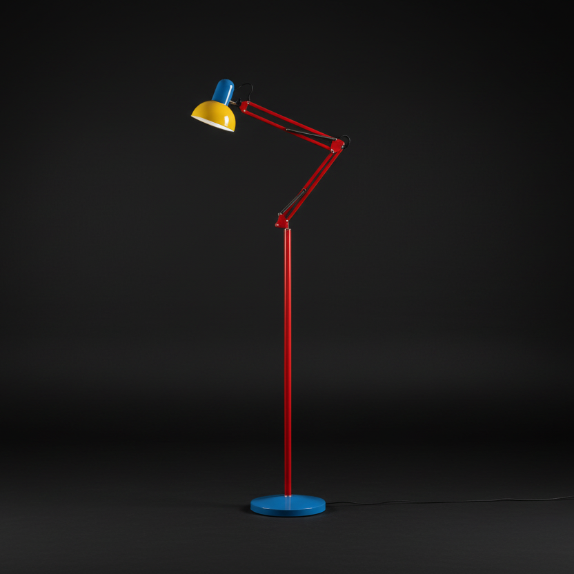 Memphis retro reading metal floor lamp