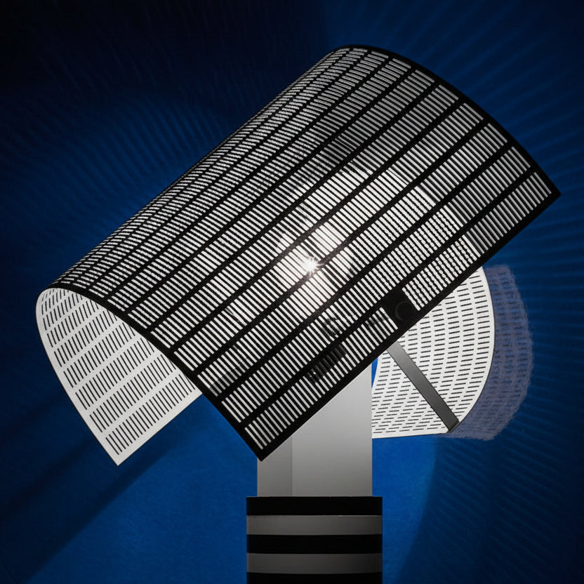 Monochrome striped contemporary artistic table lamp