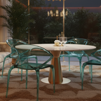 Italian minimalist fluid transparant dining chair