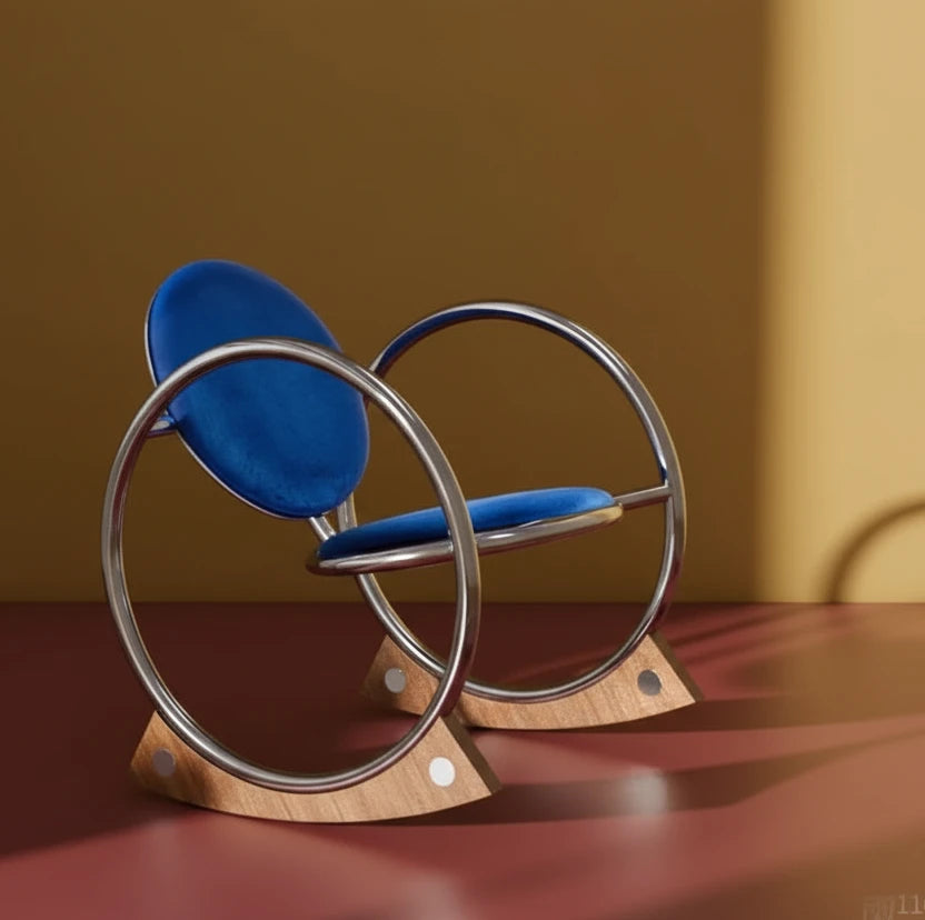 90's bauhaus geometric "dondolo rocking chair"