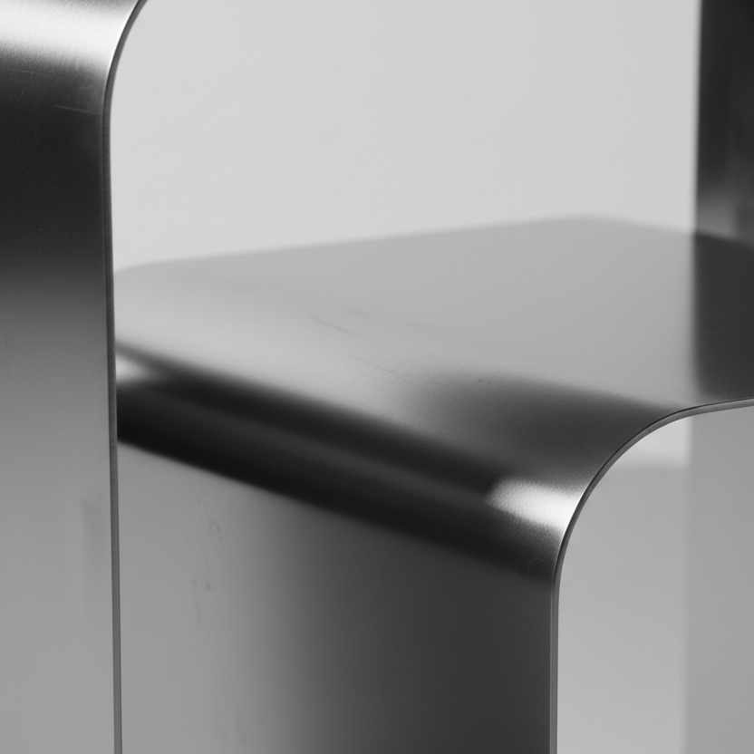 Bauhaus contemporary bent sheet stainless steel side table
