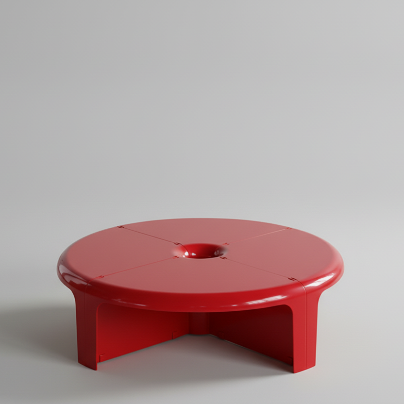 Quattro quarti Italian space age coffee table
