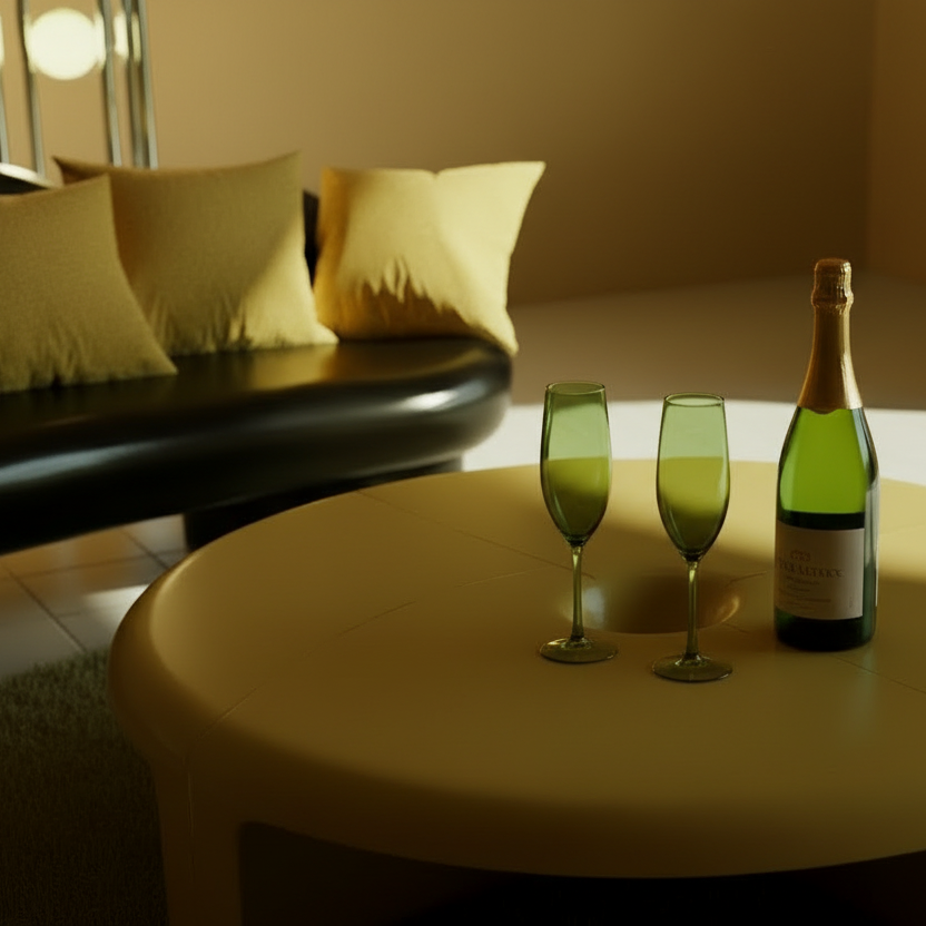Quattro quarti Italian space age coffee table