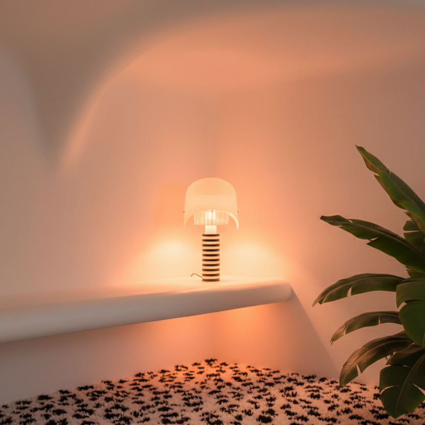 Monochrome striped contemporary artistic table lamp