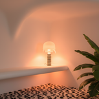 Monochrome striped contemporary artistic table lamp