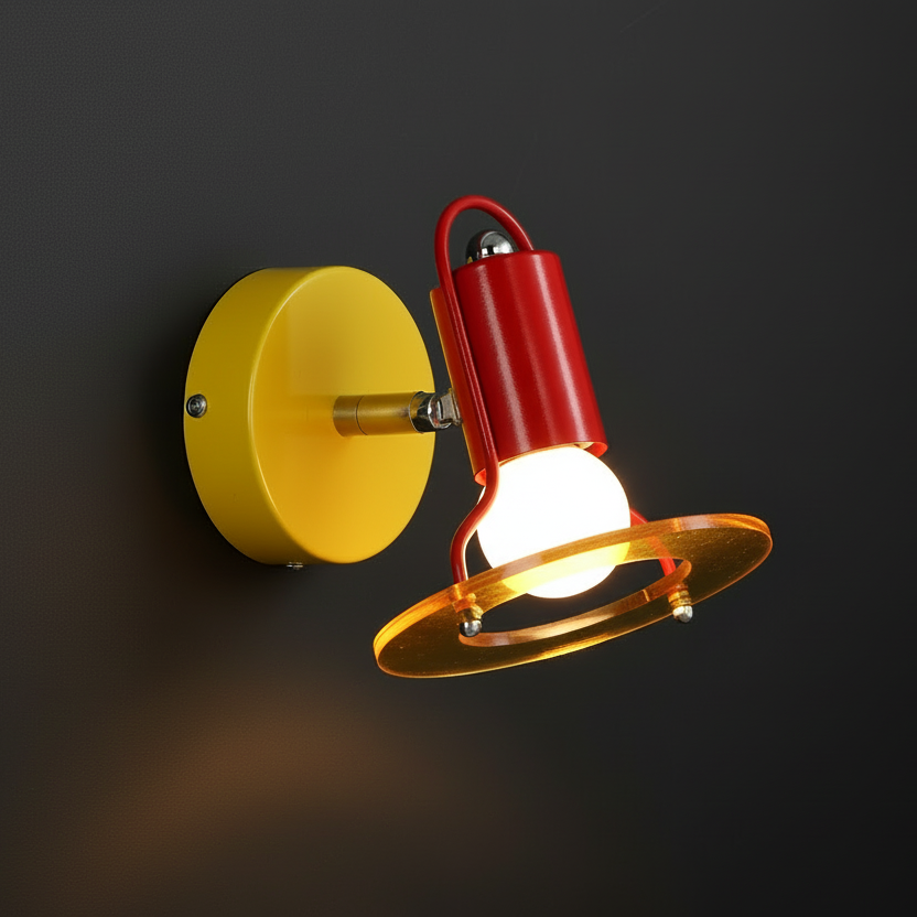 80's memphis space age colorful acrylic wall sconce