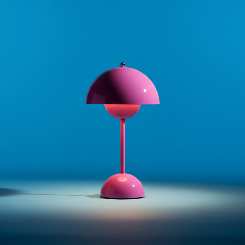 Portable mushroom table lamp space age "Flowerpot VP9"