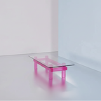 Contemporary Luminous tralucid glass acrylic coffee table