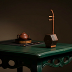 Organic hexagonal fusion round "Instrument" tea walnut coaster set