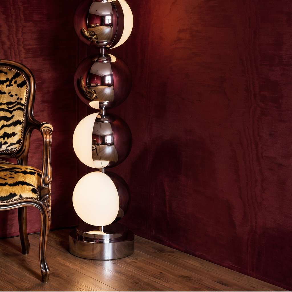 Italiaanse Space Age bolvormige vloerlamp uit de jaren 70