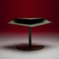 Modernist metal folded plane pedestal side table