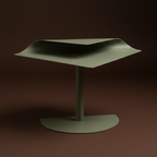 Modernist metal folded plane pedestal side table
