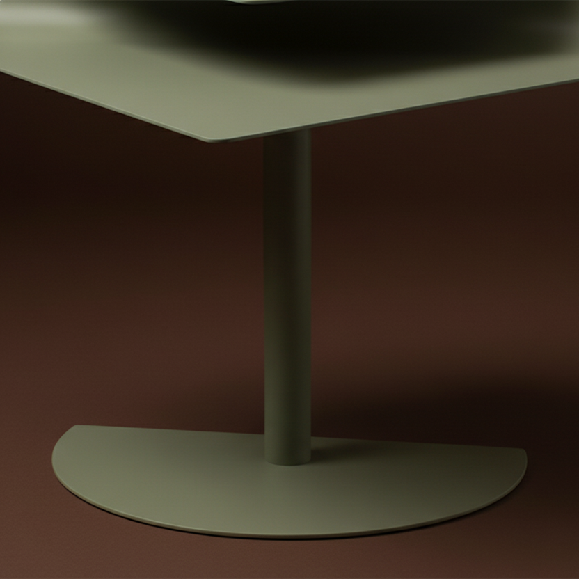 Modernist metal folded plane pedestal side table
