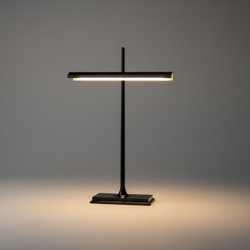 Minimalist retro green bankers table lamp