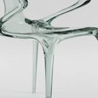 Italian minimalist fluid transparant dining chair