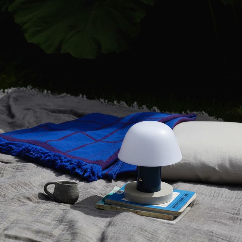 Contemporary mushroom setago dimmable table lamp