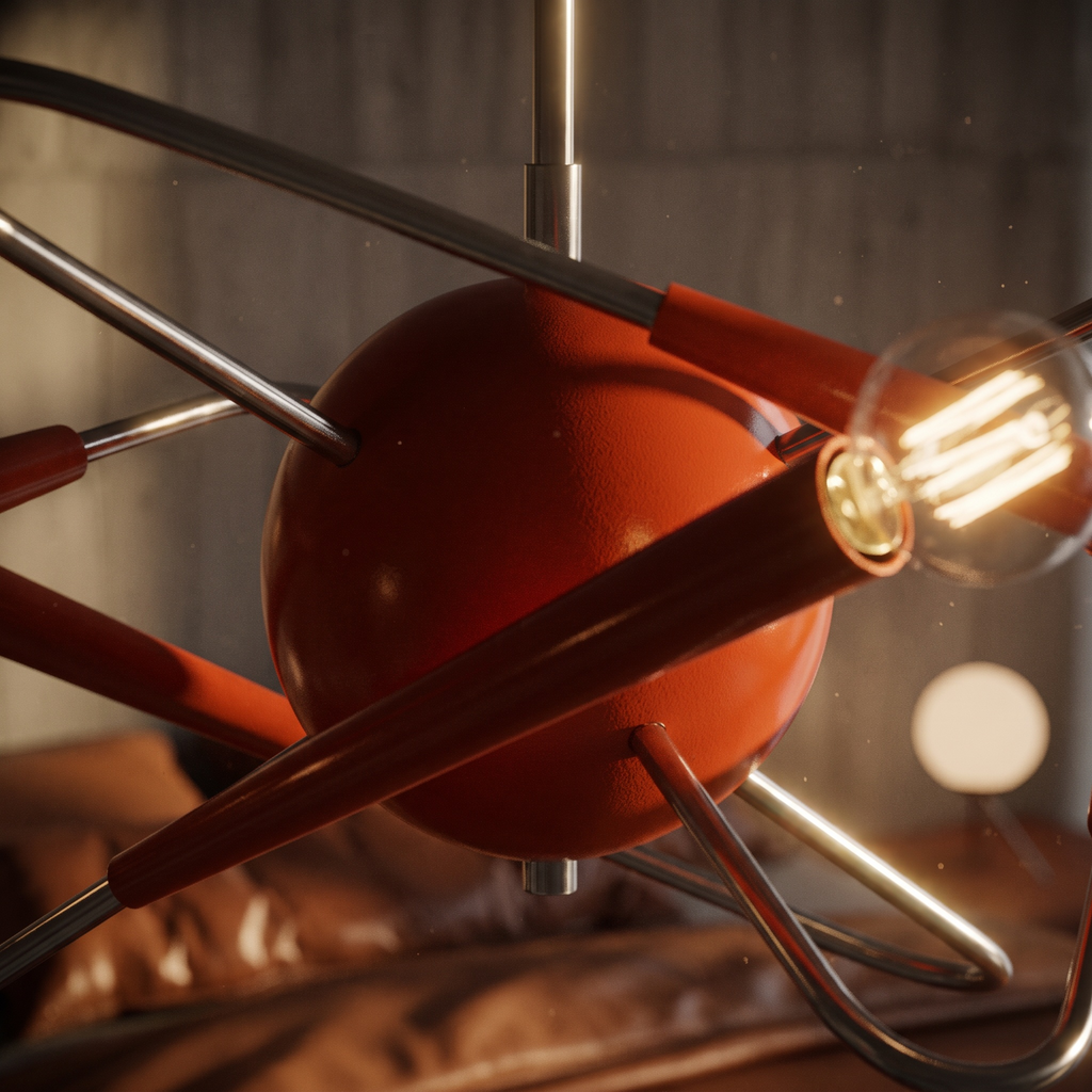 Atomic space age "sputnik" chandelier