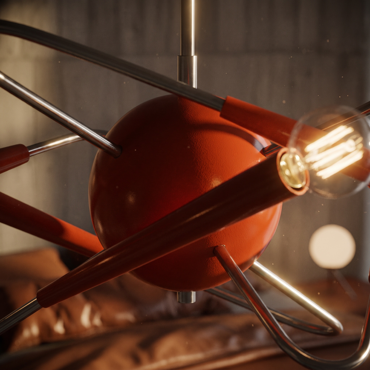 Atomic space age "sputnik" chandelier