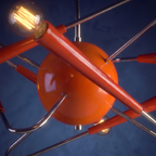 Atomic space age "sputnik" chandelier