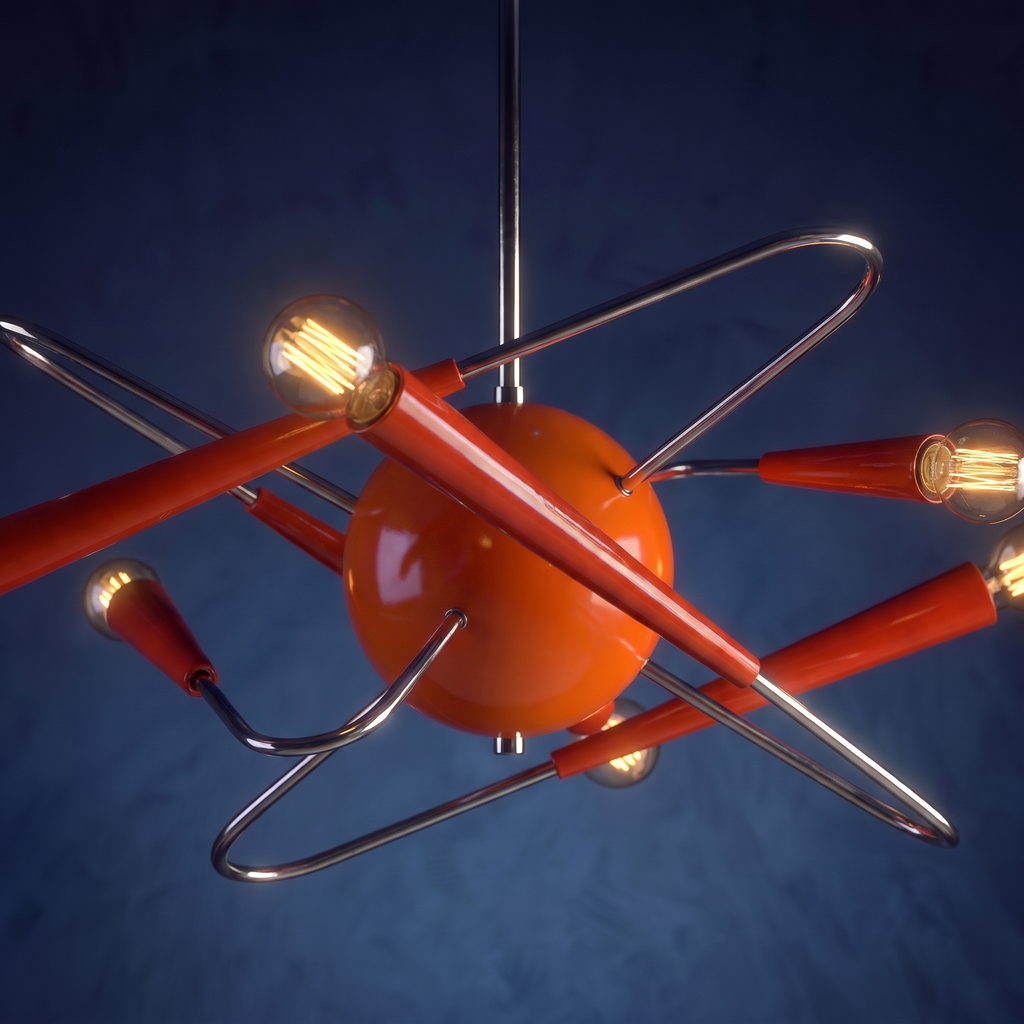 Atomic space age "sputnik" chandelier