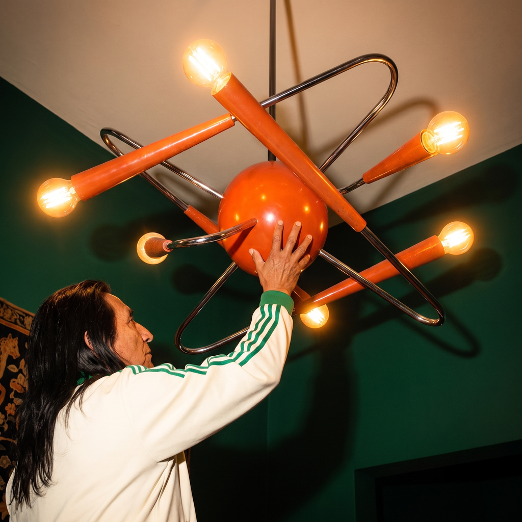 Atomic space age "sputnik" chandelier