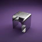Bauhaus contemporary bent sheet stainless steel side table