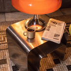 Bauhaus contemporary bent sheet stainless steel side table
