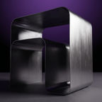 Bauhaus contemporary bent sheet stainless steel side table