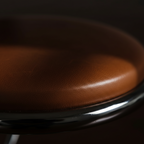 Bauhaus pre war cognac brow black leather steel "Slangestolen" chair