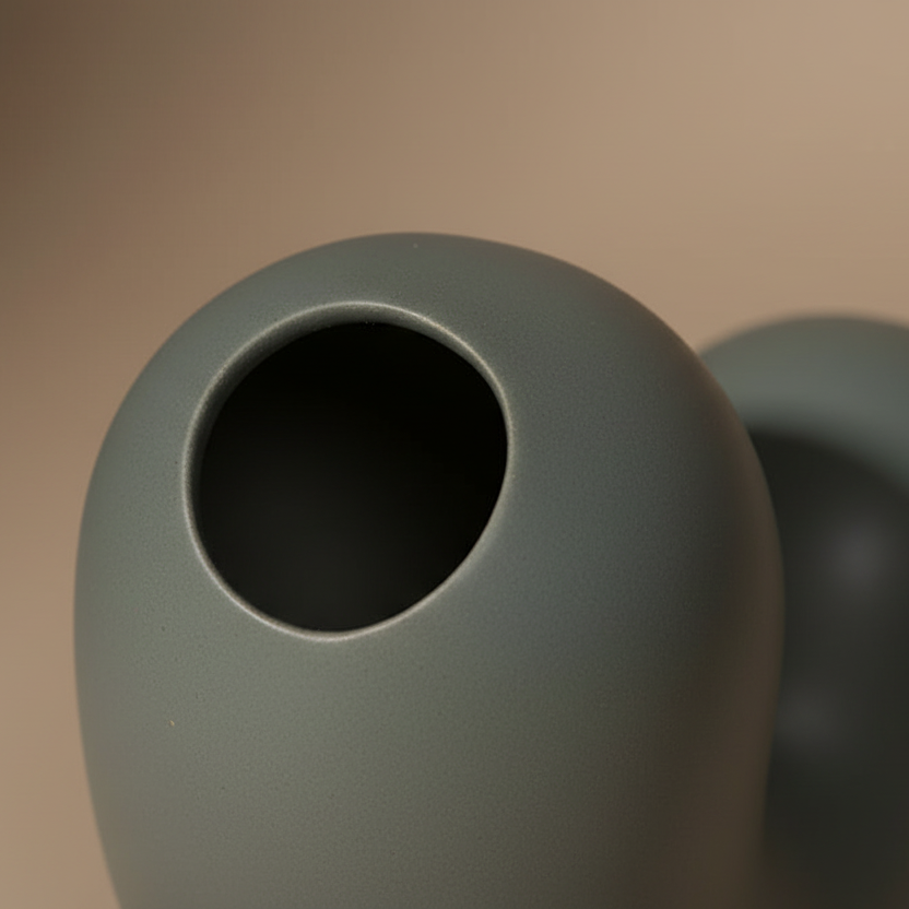 Cashew organic biomorphic abstract ceramic vase