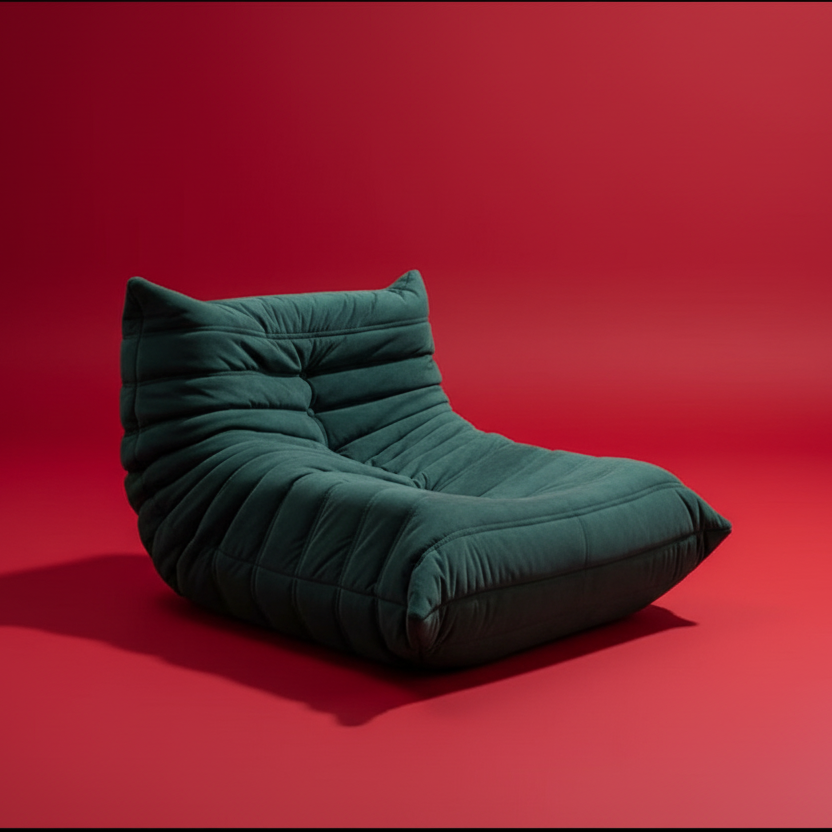 Caterpillar mid-century "Togo" lazy single sofa