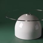 Contemporary bell dome glass coffee table