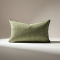Contemporary textured embroidery relief organic green cushion cover