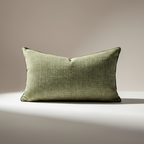 Contemporary textured embroidery relief organic green cushion cover