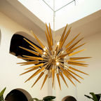 Italian space age atomic age brass sputnik pendant chandelier