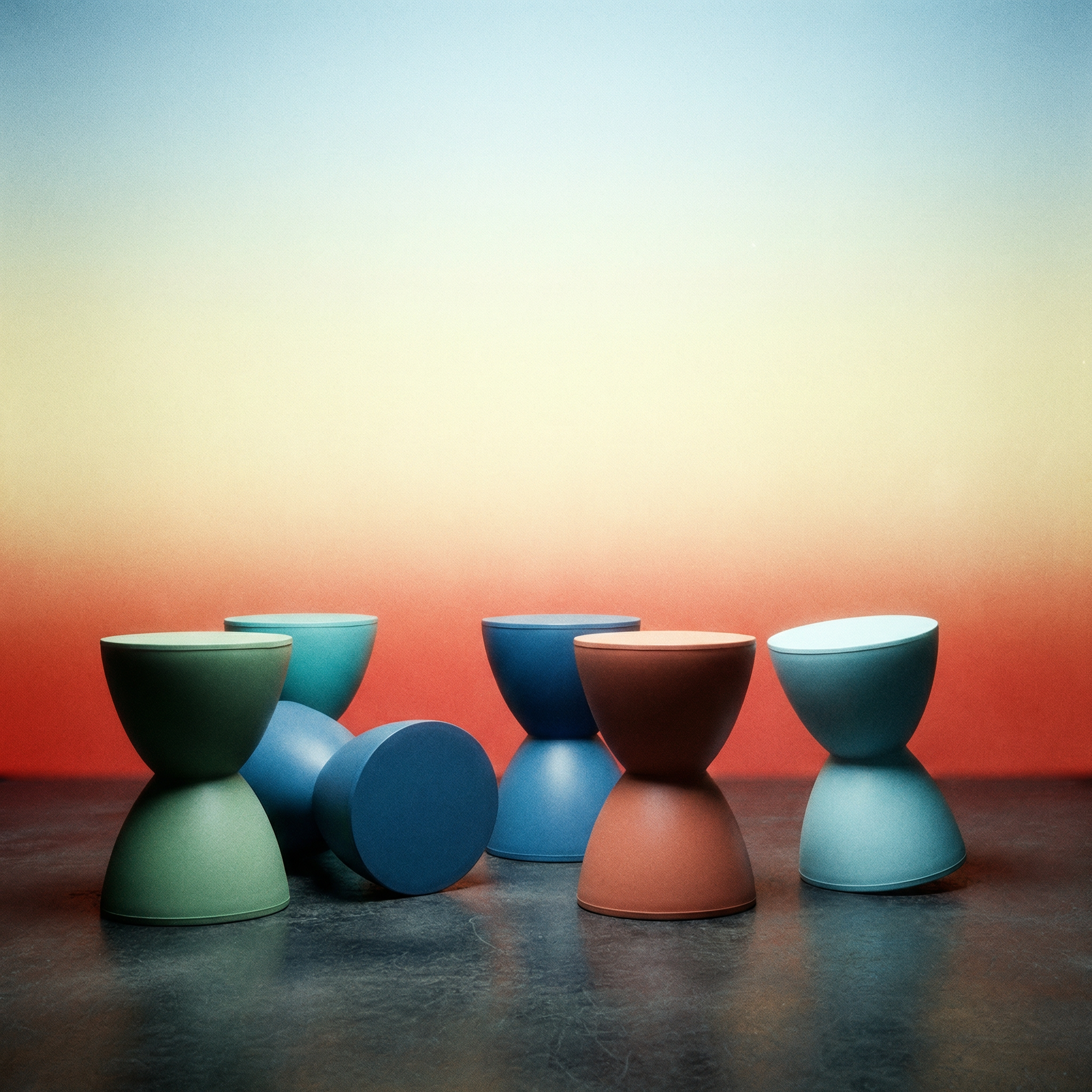 Space age retro hourglass stool or side table
