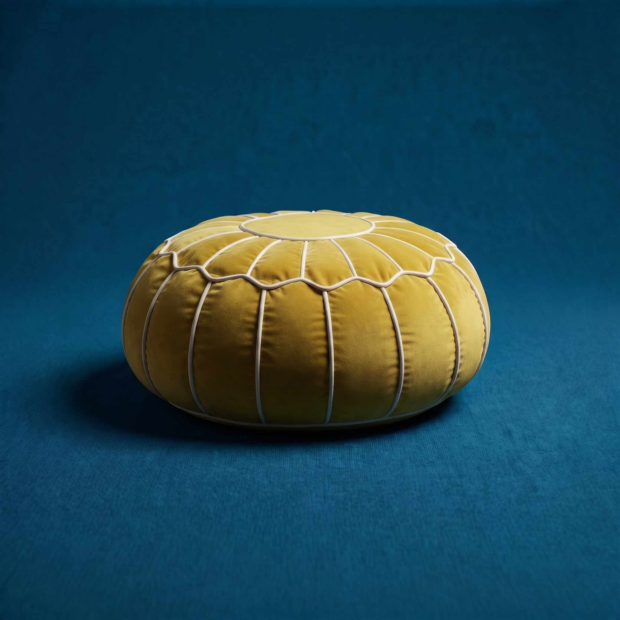 Minimalist oriental velvet moroccan embroidery pouf 16th century
