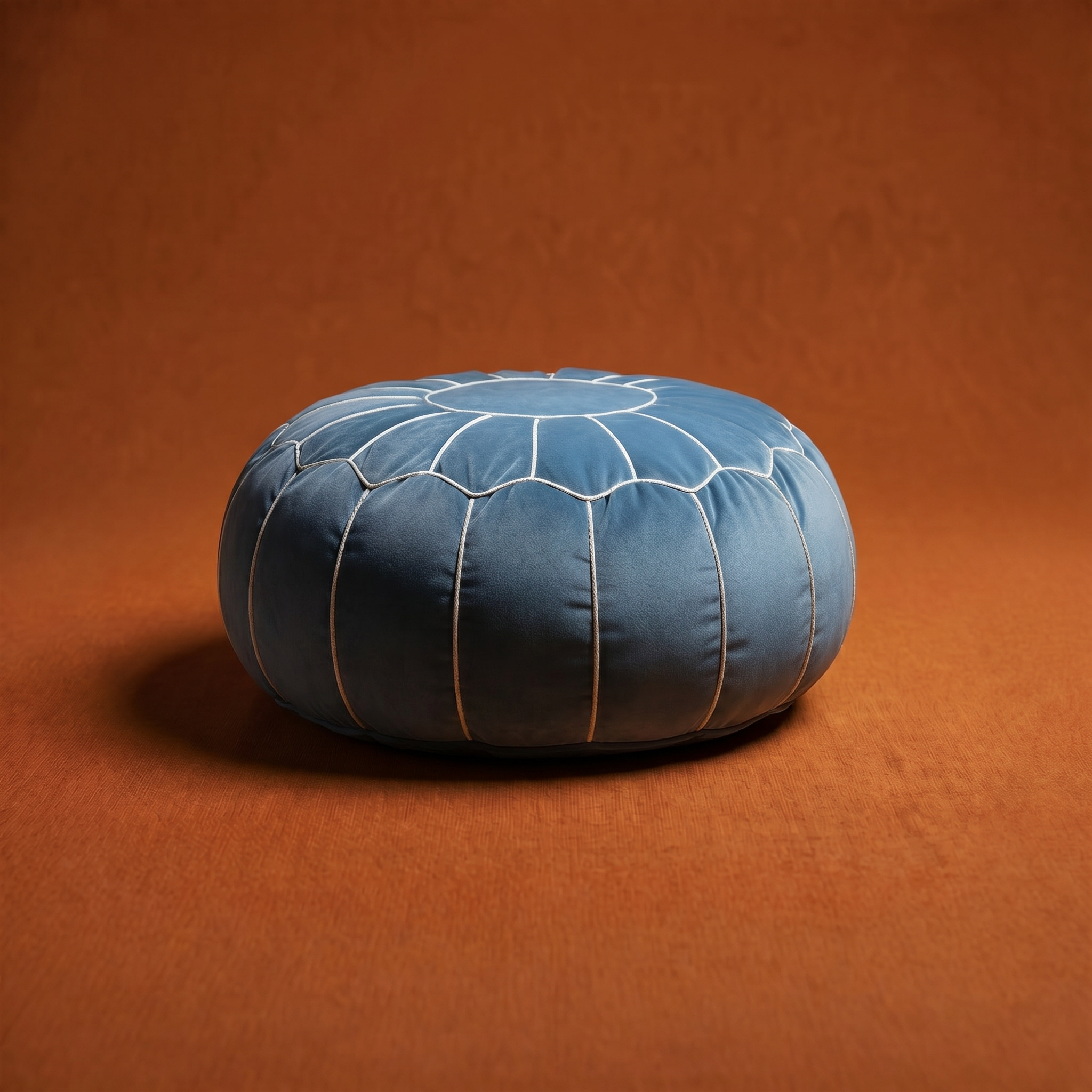 Minimalist oriental velvet moroccan embroidery pouf 16th century