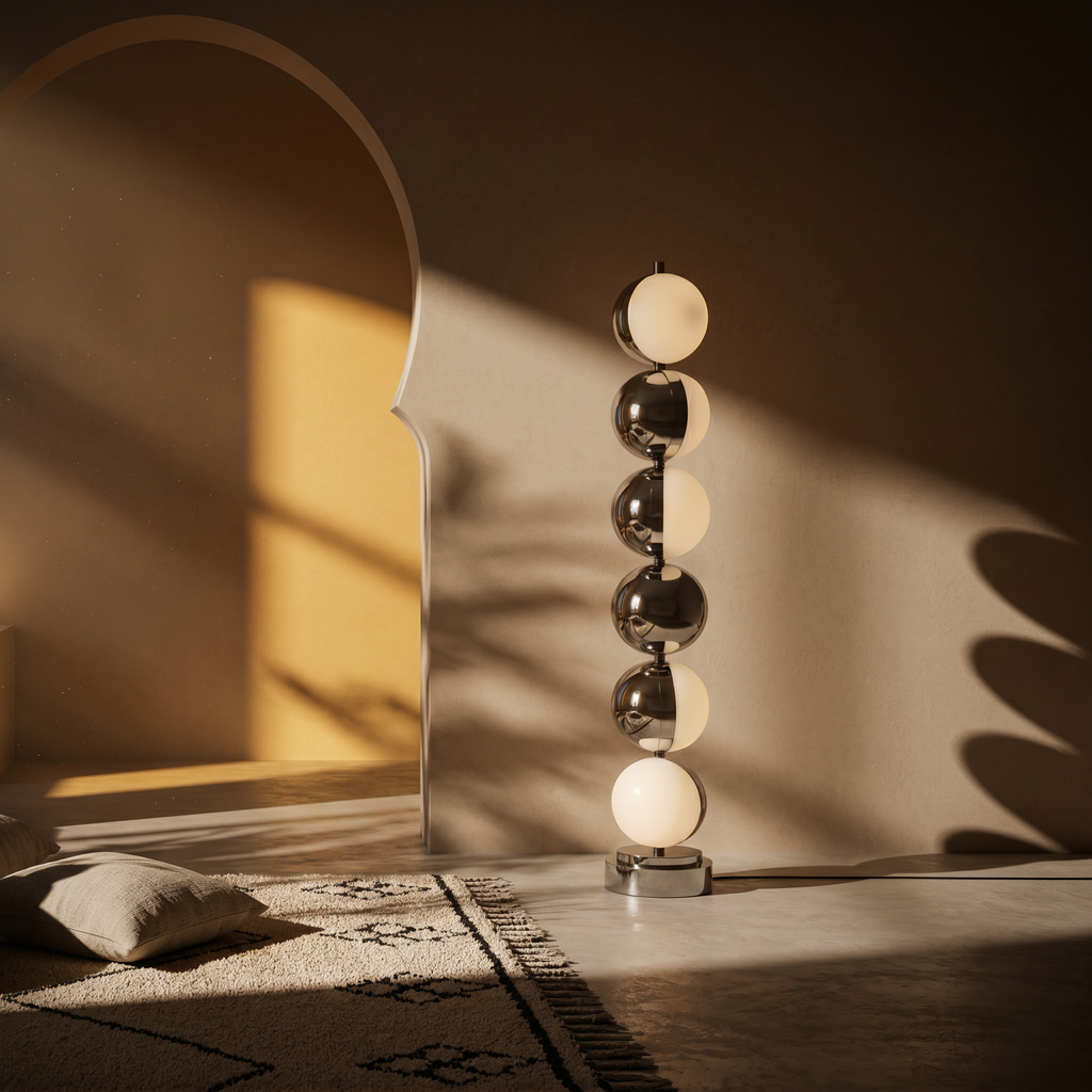 70's Italian space age ball floor lamp