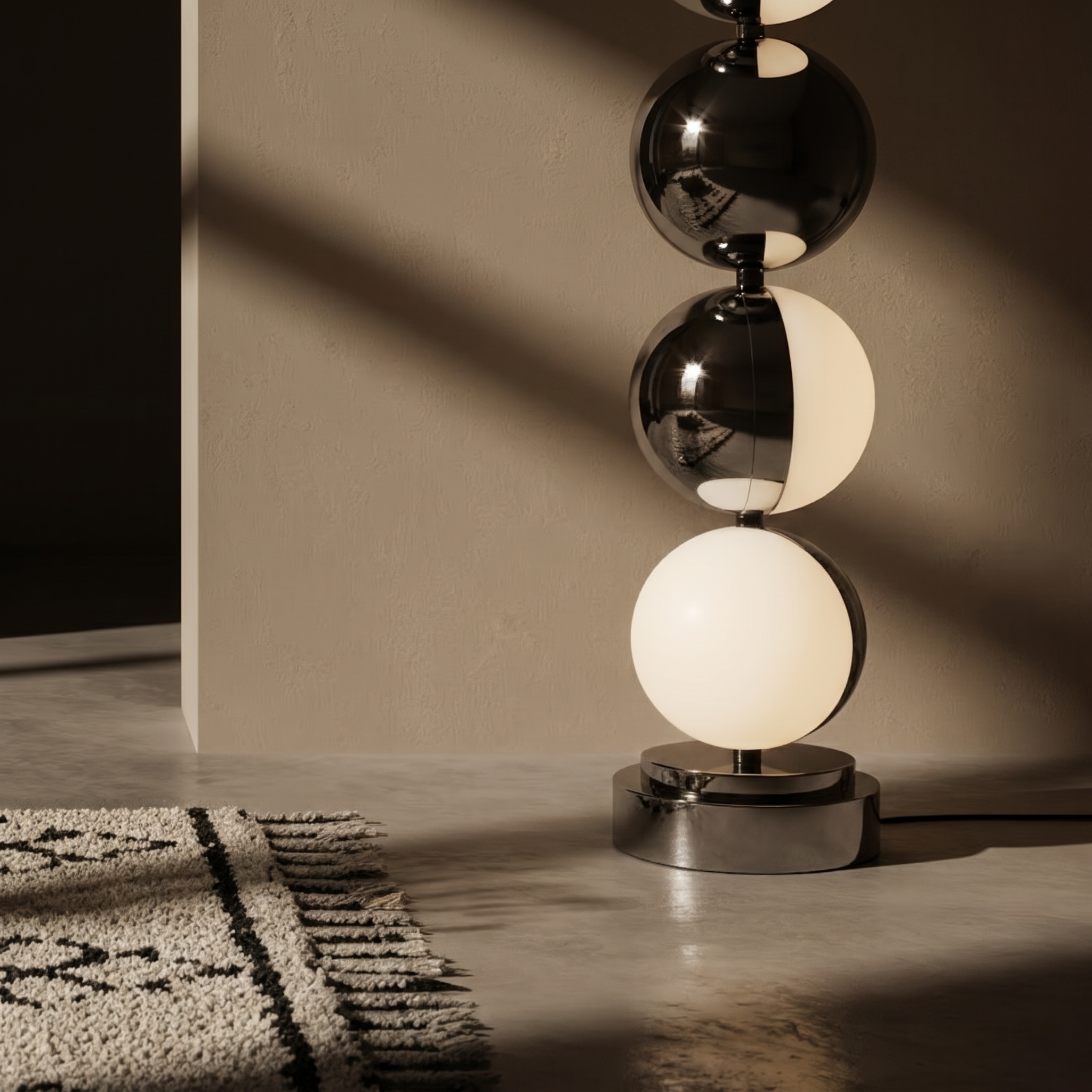 70's Italian space age ball floor lamp