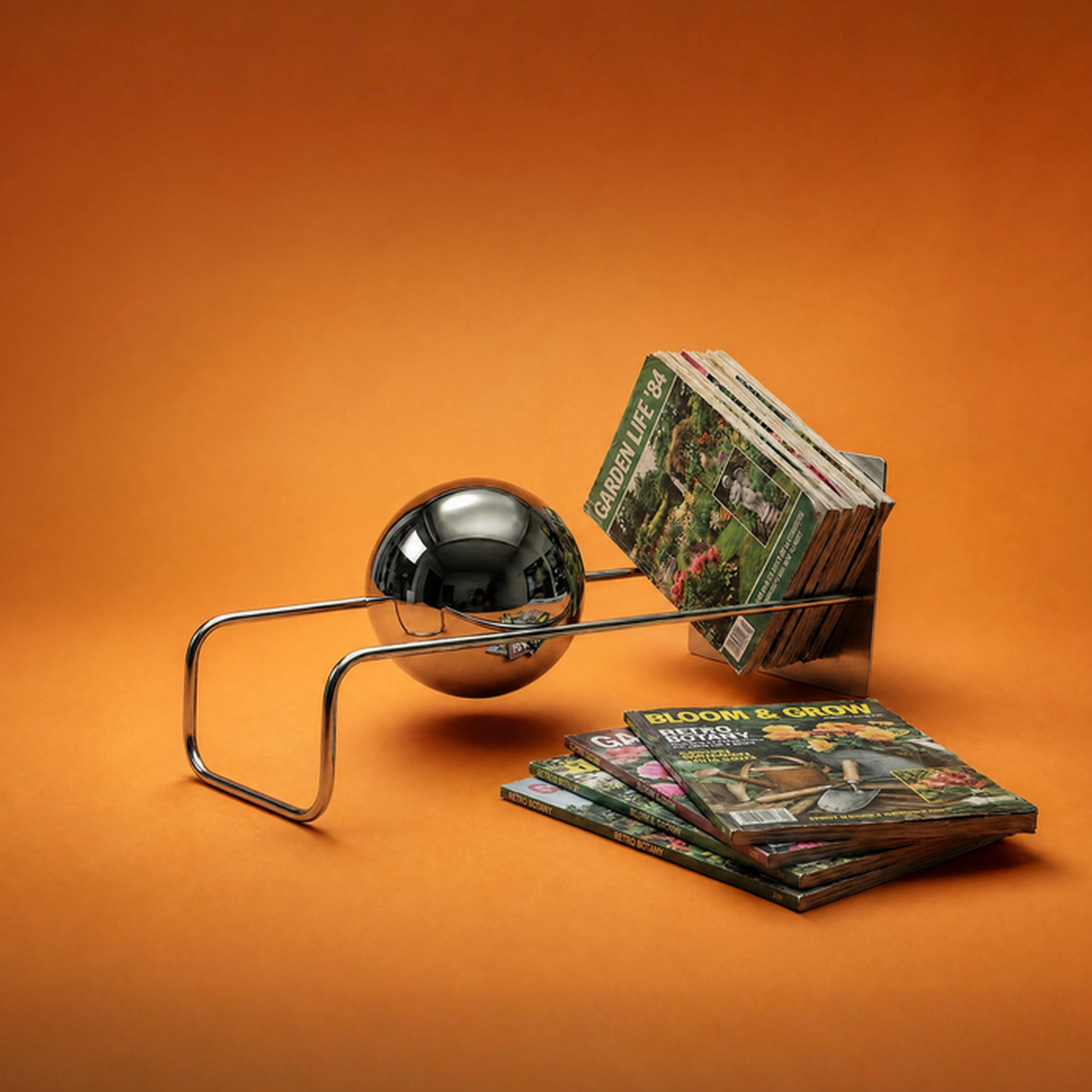Bauhaus space age spherical floating bookshelf